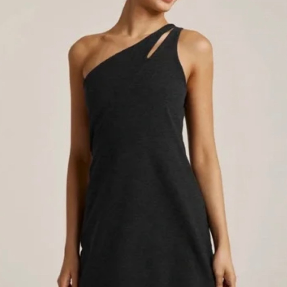 Beyond Yoga One-Shoulder Black Dress with Cutout Strap